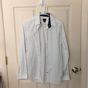 H&M White/Polka dot dress shirt